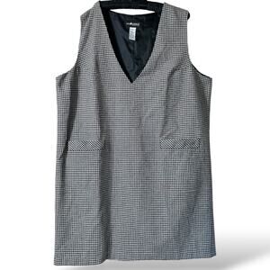 Plus size Vintage 90s Houndstooth Wool Preppy Dress |Dark Academia 22W 197 |